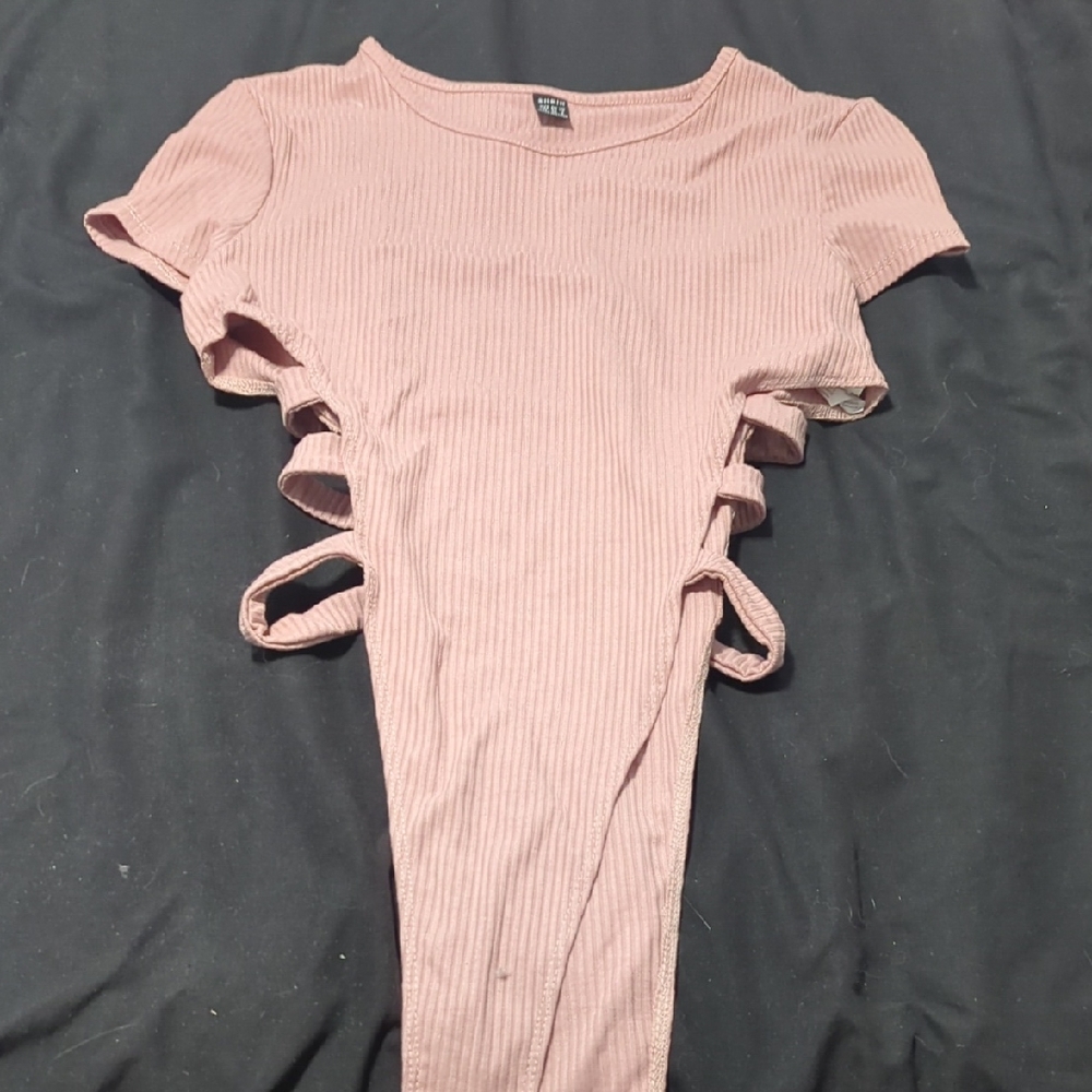 Forever 21 Dusty Pink Ribbed Bodysuit